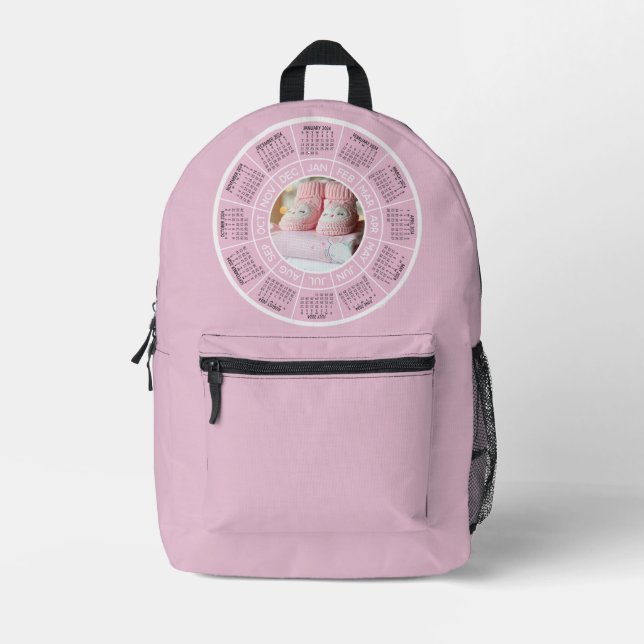 Rosa Eltern erwarten Baby Girl Backpack Bedruckter Rucksack (Vorderseite)