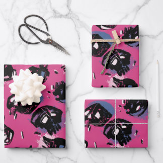 Rosa emo-Bildhauerei und Schulwerbung Geschenkpapier Set