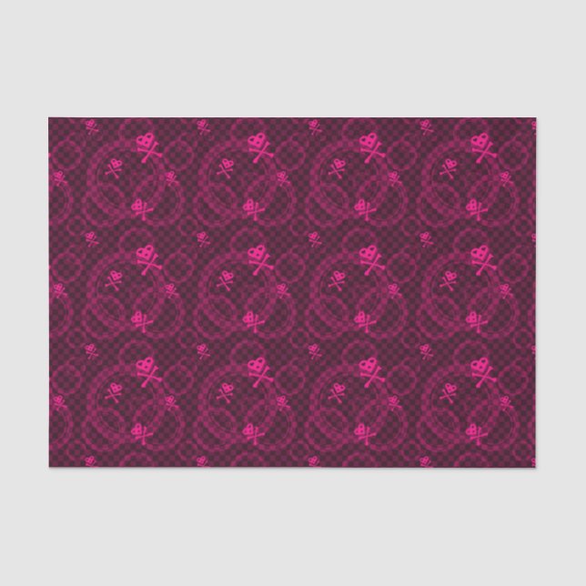 Rosa Emo Muster mit Kreisen Seidenpapier (Vorderseite)