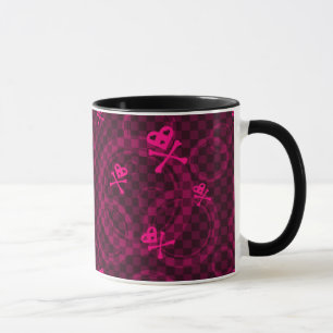 Rosa Emo Muster mit Kreisen Tasse