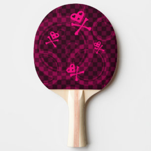 Rosa Emo Muster mit Kreisen Tischtennis Schläger