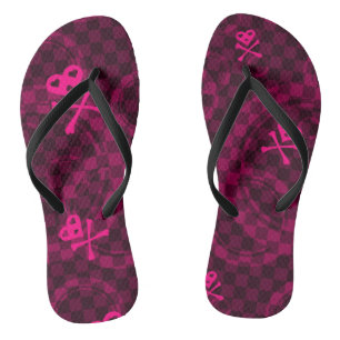 rosa Emo-Muster mit Schaltkreisen Flip Flops