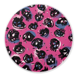 Rosa,emo,scull,Zuhause & Living, Zuhause Décor , Z Keramikknauf