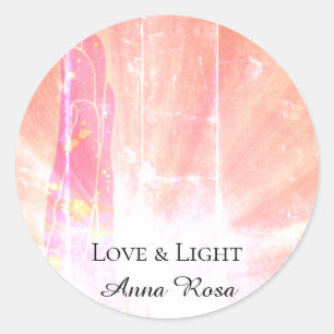 *~* Rosa Energie Heilung Handläufe Liebe Licht Runder Aufkleber