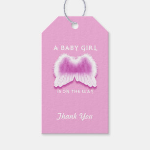 Rosa Engel Wings Babyparty-Geschenk-Umbauten Geschenkanhänger