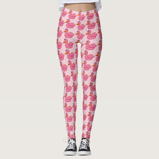 Rosa Ente Frauen Leggings (Vorderseite)