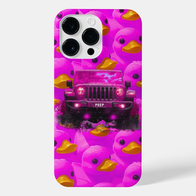 Rosa Enten mit einem rosa 4x4 Truck iPhone Case iPhone 14 Pro Max Hülle (Rückseite)