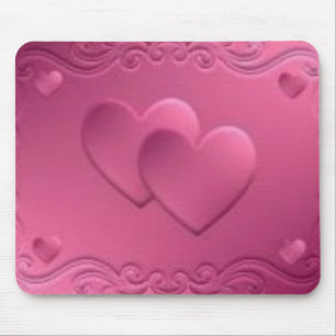rosa Entwurf mit 2 Herzen Mousepad