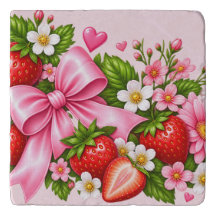 Rosa Erdbeer-Schleifen-Muster Süße Coquette-Blume