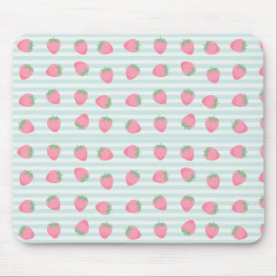 Rosa Erdbeer-Streifen Mousepad