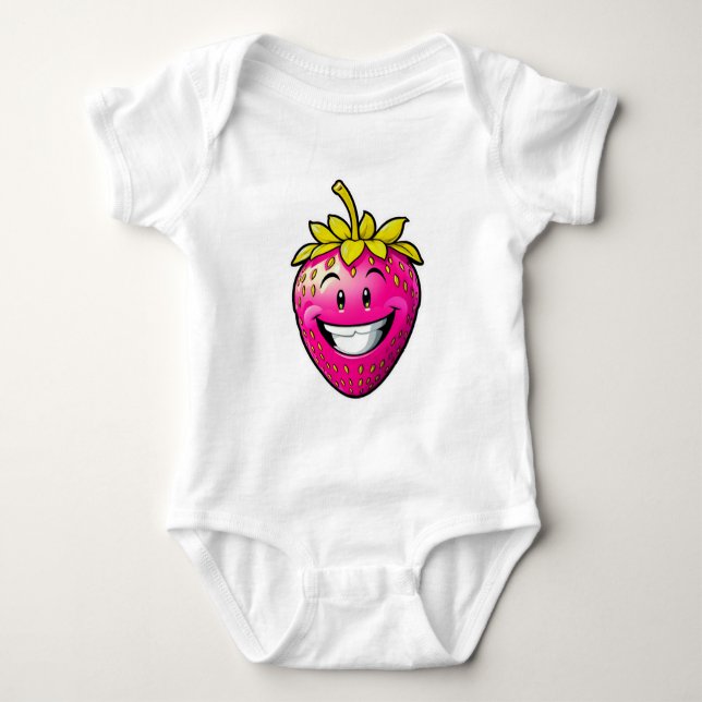 Rosa Erdbeere Baby Strampler (Vorderseite)