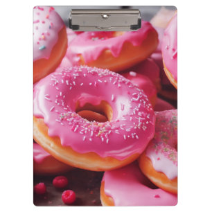 Rosa Erdbeere Donuts Klemmbrett