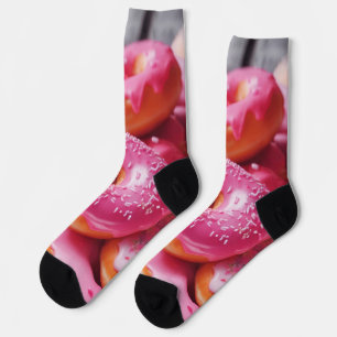 Rosa Erdbeere Donuts Socken