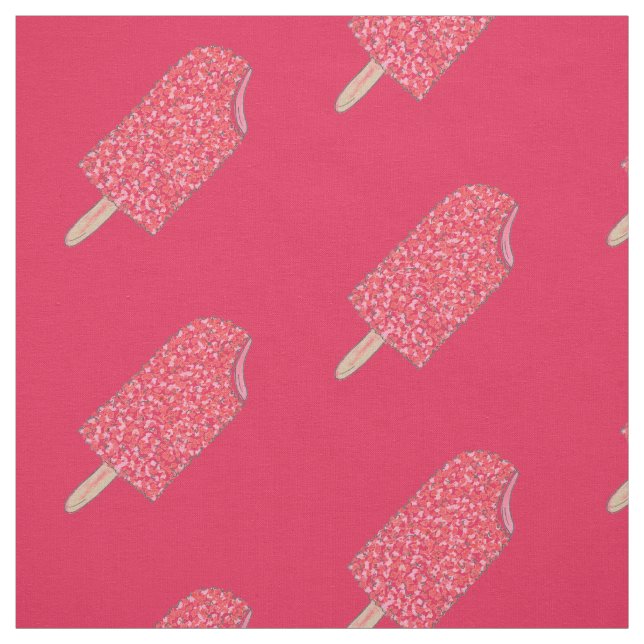 Rosa Erdbeere Eclair Ice Cream Popsim Feinschmecke Stoff (Muster)