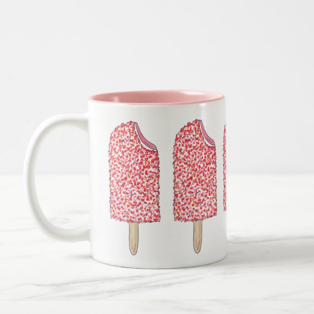 Rosa Erdbeere Eclair Popsicles Popsicle Tasse (Links)