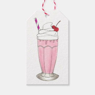 Rosa Erdbeere Eis Creme Shake Milkshake Dessert Geschenkanhänger