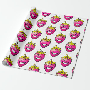 Rosa Erdbeere Geschenkpapier