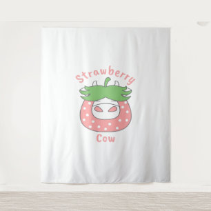 Rosa Erdbeere Kuh Klassischer T - Shirt Wandteppich