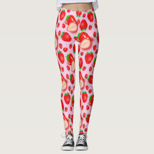 Rosa Erdbeere Leggings