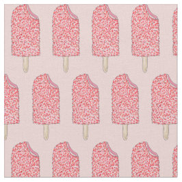 Rosa Erdbeere Shortcake Pops Popsicles Fabric Stoff