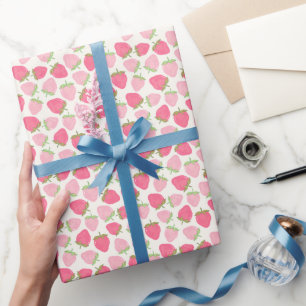 Rosa Erdbeere Süß und Fruchtig  Geschenkpapier