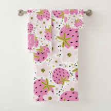 Rosa Erdbeeren Custom Monogram