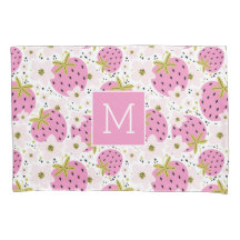 Rosa Erdbeeren Custom Monogram