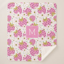 Rosa Erdbeeren Custom Monogram
