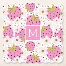 Rosa Erdbeeren Custom Monogram