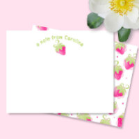 Rosa Erdbeeren & Dots Niedlich Girly Note Card
