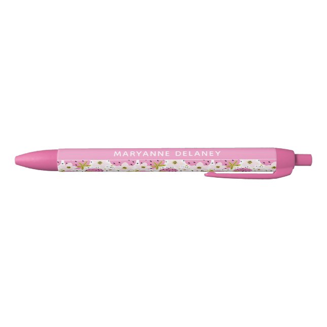 Rosa Erdbeeren Individuelle Name Pens Kugelschreiber (Unterseite)