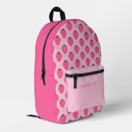 Rosa Erdbeeren, niedliche, maßgeschneiderte Mädche Bedruckter Rucksack