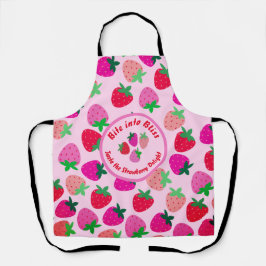 Rosa Erdbeerfeld Sommergebäck Naturfrüchte Schürze