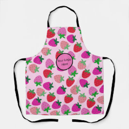 Rosa Erdbeerfeld Sommergebäck Naturfrüchte Schürze