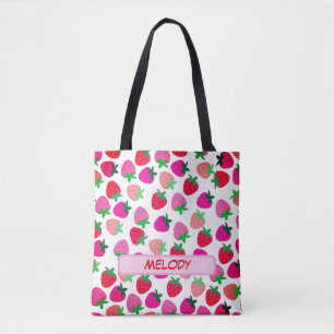 Rosa Erdbeerfeld Tropenfrucht Tasche