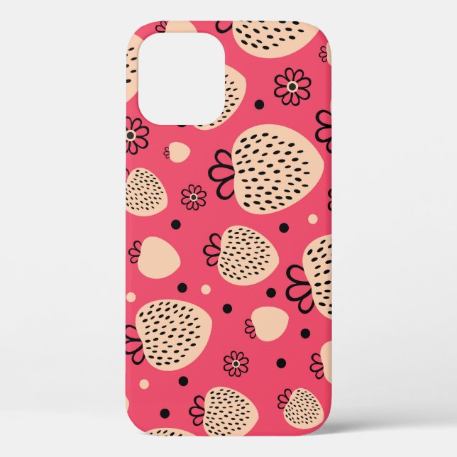 Rosa Erdbeermuster: nahtloses, süßes Design Case-Mate iPhone Hülle (Rückseite)
