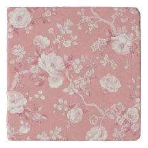 Rosa Errötend Antikes Rosen-Toile Blumenmuster