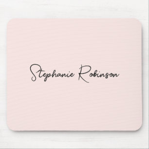 Rosa Errötend Elegante Schrift Personalisiere Init Mousepad