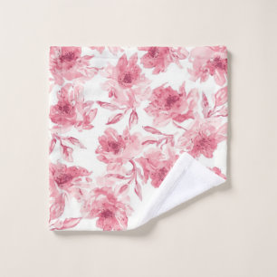 Rosa errötende Blüten Wasserfarben Gemalt Luftige Waschlappen