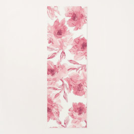 Rosa errötende Blüten Wasserfarben gemalt luftige  Yogamatte
