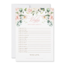 Rosa Errötende Florale Babyparty-Wünsche für Baby