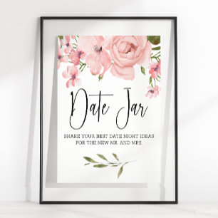 Rosa Errötende Rosen Elegantes Florales Date Night Poster