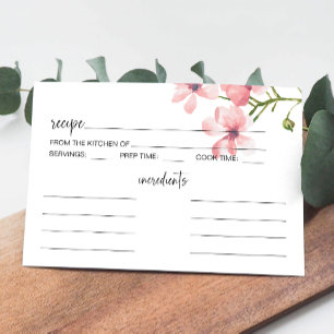 Rosa errötende Rosen Florale Hochzeits-Rezeptkarte Mitteilungskarte