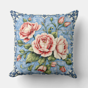 Rosa errötende Rosen von Lissabon Outdoor-Kissen Kissen