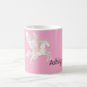 Rosa errötendes geflügeltes Einhorn Kaffeetasse
