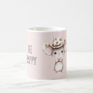 Rosa errötendes Kuhgirl-Mäuse glücklich Kaffeetasse