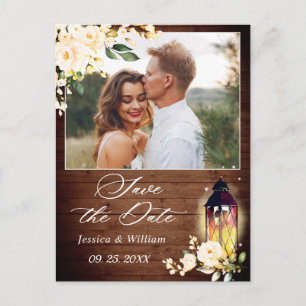 Rosa errötendes Rustikales Holz FOTO Hochzeit Term Postkarte