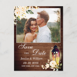 Rosa errötendes Rustikales Holz FOTO Hochzeit Term Postkarte
