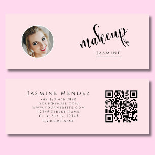 Rosa Errötung Schönheit Profi-MUA-Foto-Qr Mini Visitenkarte