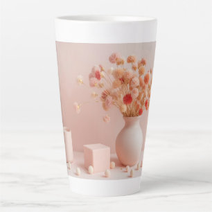 Rosa Errötungs-Ästhetik-Tasse - Boho-Trockenblumen Milchtasse